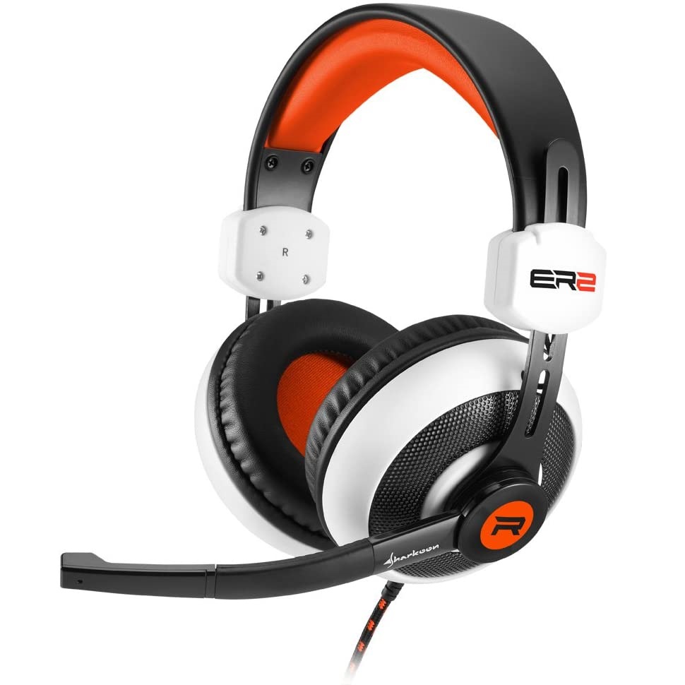 Slušalice sa mikrofonom SHARKOON gaming RUSH ER2 white, stereo, 2x 3,5mm (1)