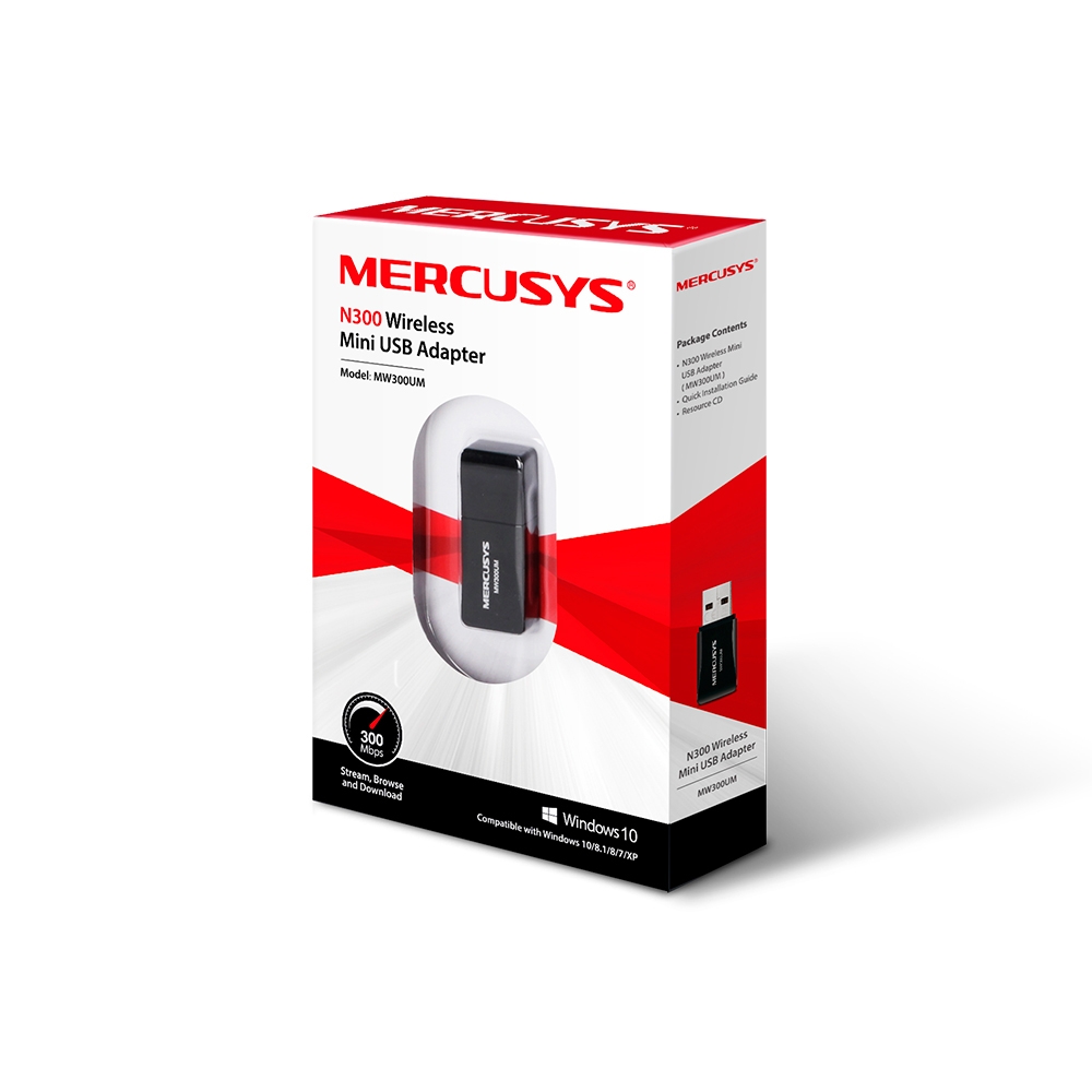 USB Mini WLAN Mercusys MW300UM 2.4GHz, 300Mbps, IEEE 802.11b