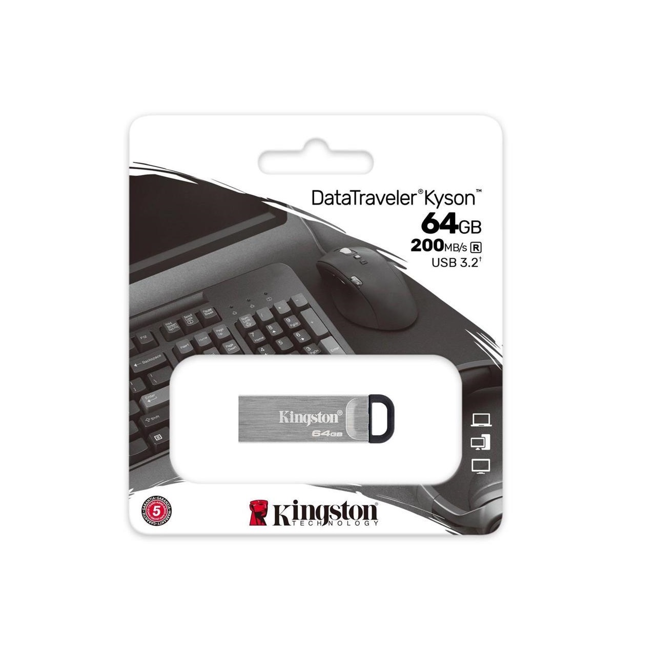 USB stick 3.2 64GB DTKN Kyson KINGSTON 200MB